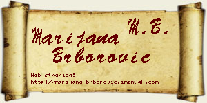 Marijana Brborović vizit kartica